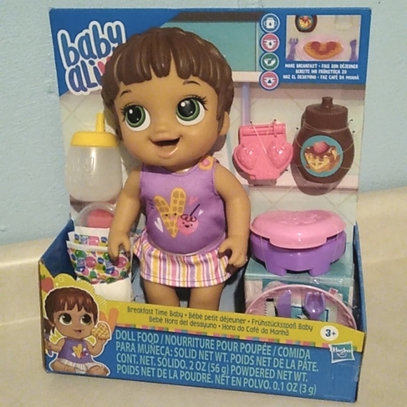 Baby Alive Breakfast Time Doll Brown Hair, Eats Wets Poops Hasbro NEW - Picture 3 of 4
